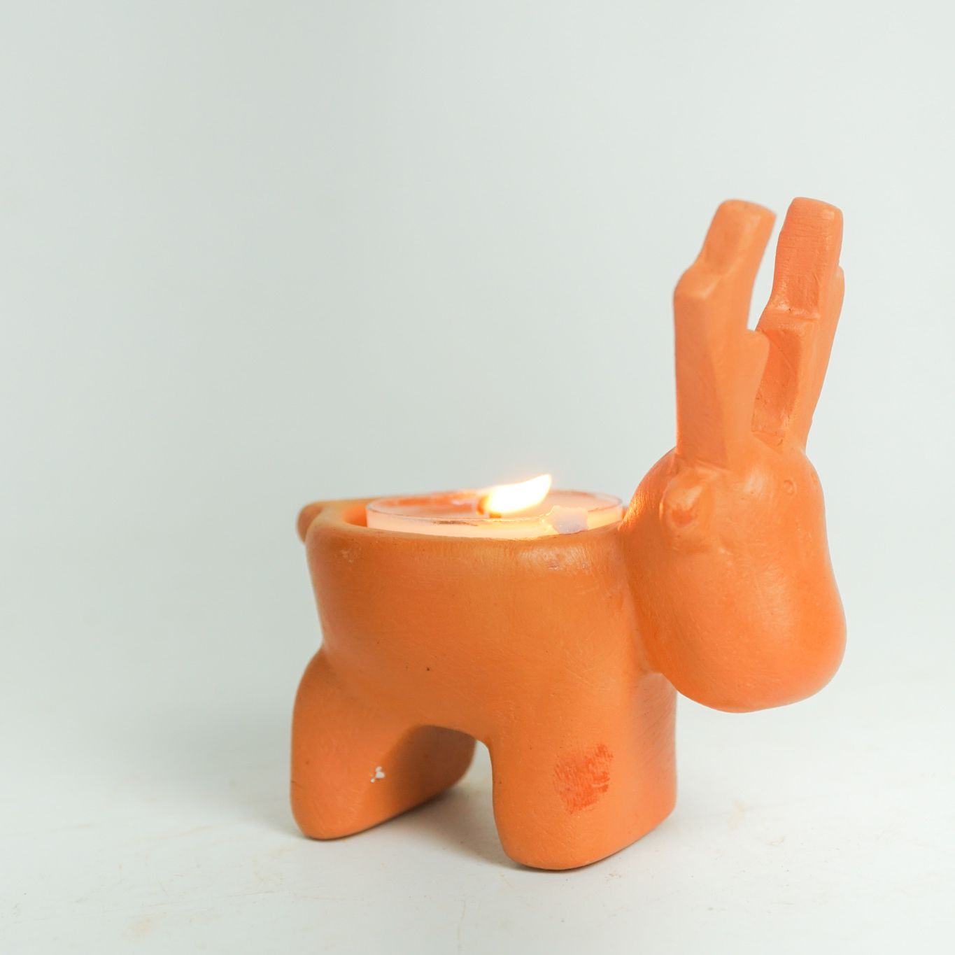  Đế Bỏ Nến Tealight Đất Nung - Hình Con Tuần Lộc - DN36 