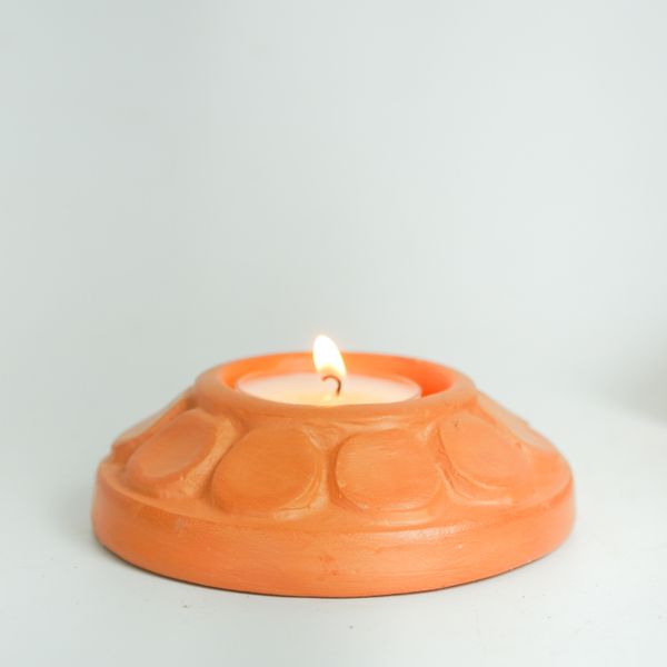  Đế Bỏ Nến Tealight Đất Nung Hình Bông Hoa - DN41 