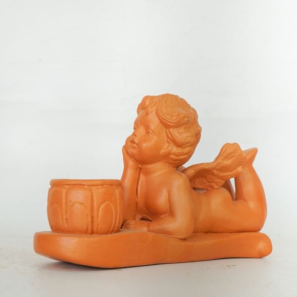  Đèn Đốt Nến Đất Nung Thiên Thần - Angel Candle Holder - DN52 