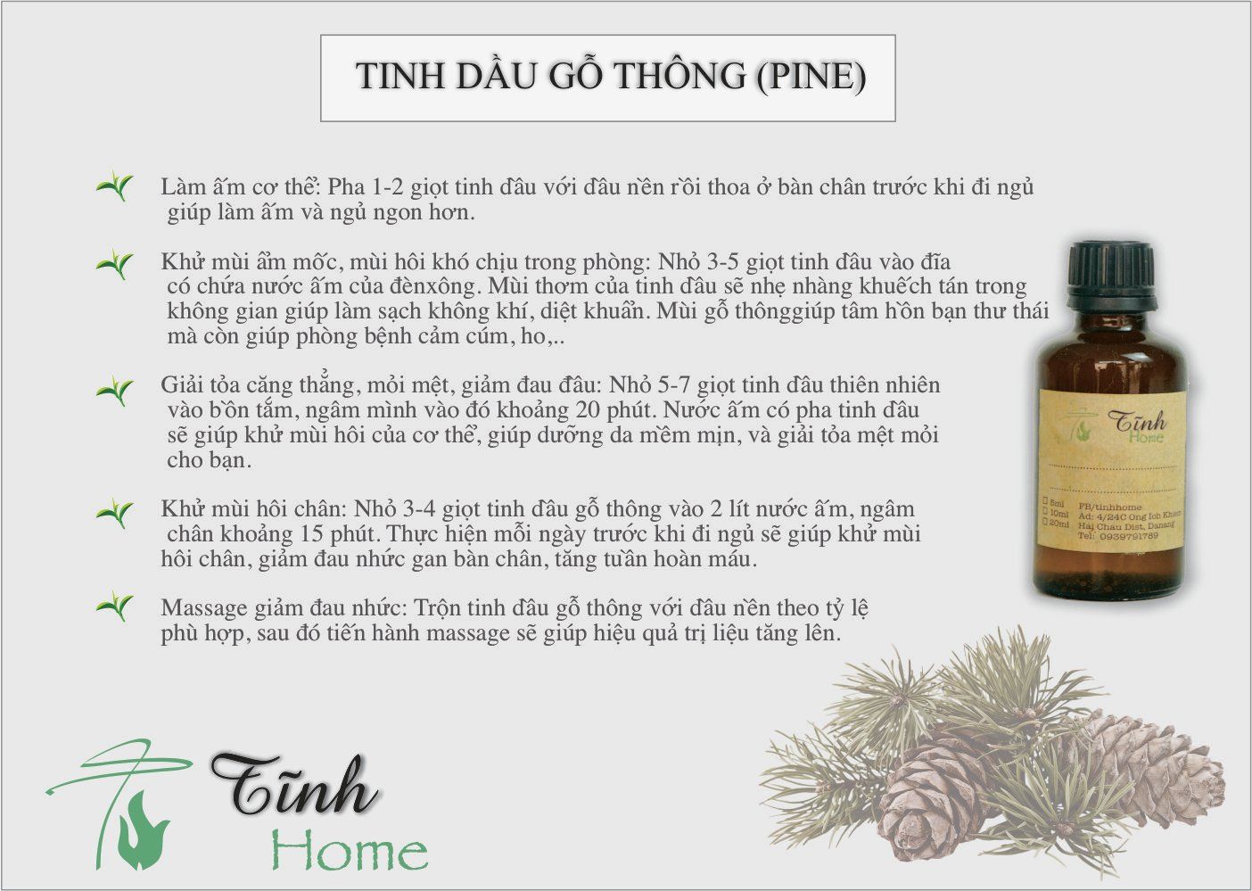  Tinh Dầu Gỗ Thông - Pinewood Essential Oil -  TD11 