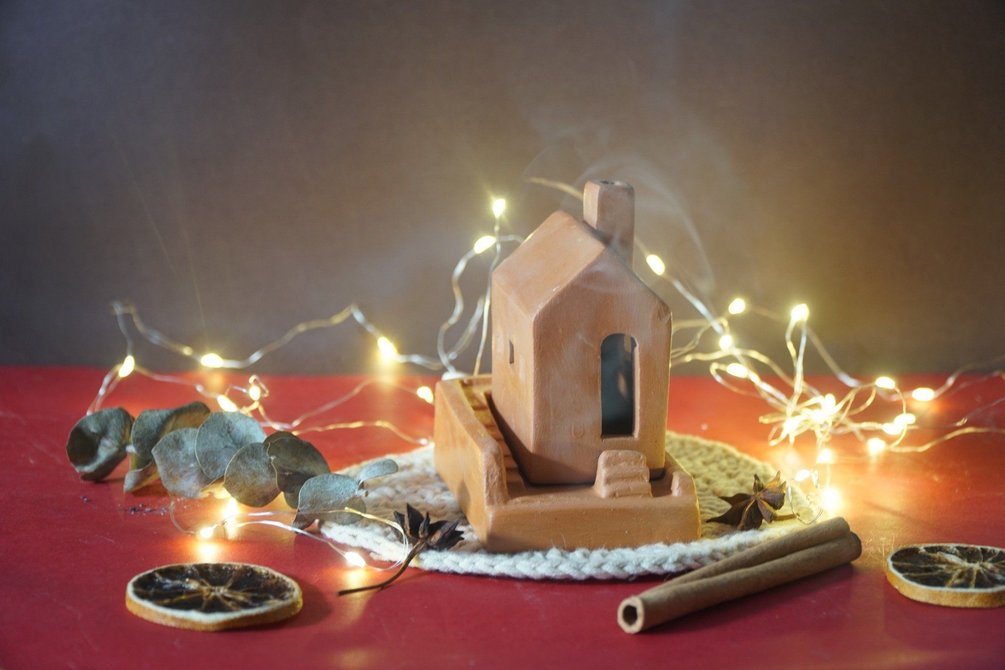  Đồ Đốt Trầm Hương Đất Nung - Hình Ngôi Nhà - TH10 