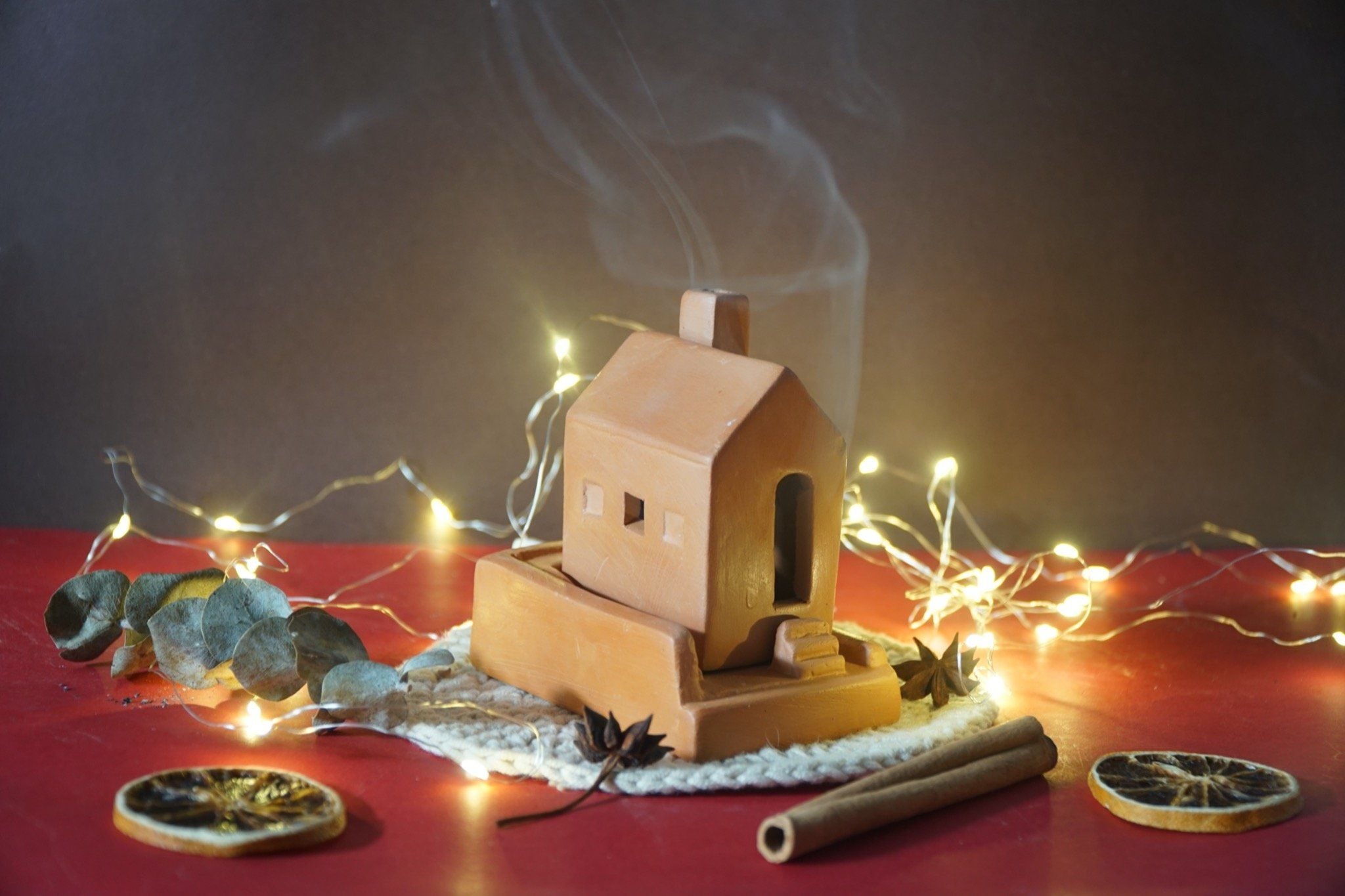  Đồ Đốt Trầm Hương Đất Nung - Hình Ngôi Nhà - TH10 