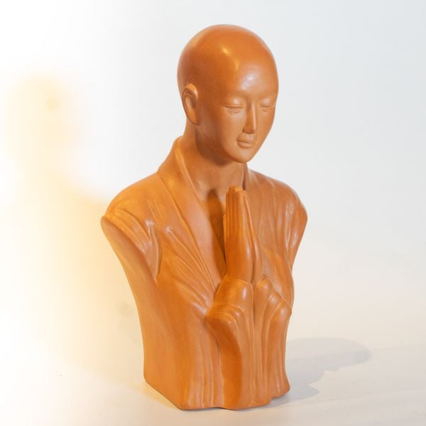  Tượng Sư Cô Chắp Tay Đất Nung - TTT128 