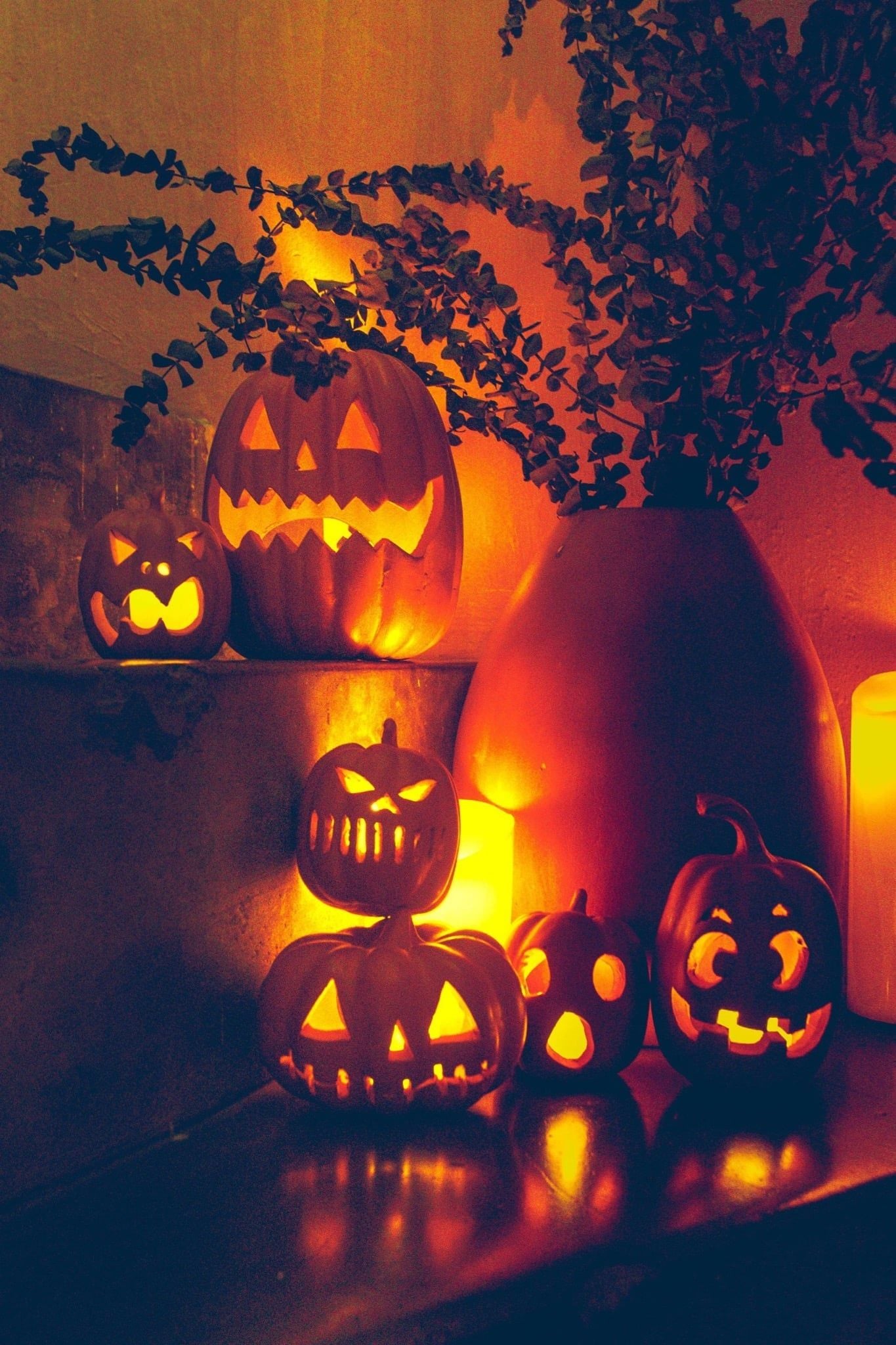  Combo Đèn Đốt Nến Bí Halloween - Jack'o'lantern Pumpkin - DN65 