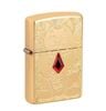 Bật Lửa Zippo 49802 – Zippo Lucky Cat Design Emblem Attached Armor® High Polish Brass Mèo Đính Đá Đỏ Chiêu Tài May Mẵn Z309