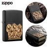 Bật Lửa Zippo Three Monkeys Black Matte Emblem 3 Con Khỉ 3 Không (Không Nghe, Không Nói, Không Nhìn) Z304