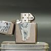 BẬT LỬA ZIPPO CHROME BÓNG SƠN HẤP NHIỆT CHỦ ĐỀ CHÓ SÓI Z87