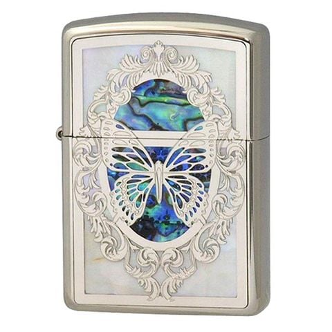 Zippo Xuất Nhật Armor Bướm Khảm Trai ZN114