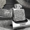 BẬT LỬA ZIPPO AMOR BẠC ĐÚC NGUYÊN KHỐI STERLING CHỦ ĐỀ RỒNG VÂN MÂY 5 MẶT ZB9
