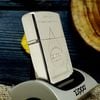 BẬT LỬA ZIPPO BỘ ĐẾ LON ZIPPO MẠ PLATIUM VÀNG TRẮNG ĐỜI XI LA MÃ, ĂN MÒN CHỦ ĐỀ VỎ HỘP ZIPPO THỜI 1970S RẤT HIẾM ZL190