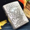 BẬT LỬA ZIPPO BẠC ĐÚC NGUYÊN KHỐI STERLING CHẠM KHẮC CHIM PHƯỢNG HOÀNG 4 MẶT - ZB32