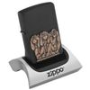 Bật Lửa Zippo Three Monkeys Black Matte Emblem 3 Con Khỉ 3 Không (Không Nghe, Không Nói, Không Nhìn) Z304