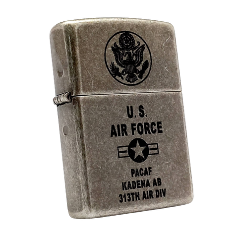 Bật Lửa Zippo Antique Silver Plated Mạ Bạc Khắc Quân Đội U.S AIR FORCE - Z320