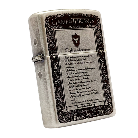 Bật Lửa Zippo Antique Silver Plated Khắc Game Of Thrones Z321