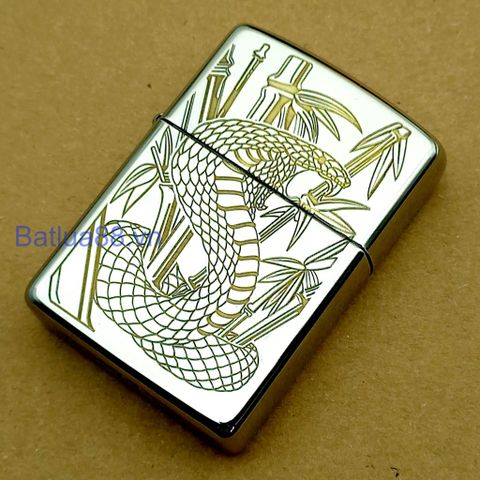 BẬT LỬA ZIPPO ARMOR CHROME TRƠN BÓNG CHỦ ĐỀ SNAKE RẮN ZKC61