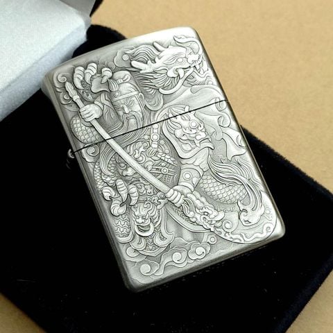 BẬT LỬA ZIPPO QUAN VŨ 3D CỰC SẮC SẢO MẠ BẠC BẢN AMOR DẦY - ZN103