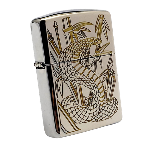 BẬT LỬA ZIPPO ARMOR CHROME TRƠN BÓNG CHỦ ĐỀ SNAKE RẮN ZKC61