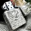 BẬT LỬA ZIPPO BẠC ĐÚC NGUYÊN KHỐI STERLING KHẮC RỒNG PHƯỢNG ZB38