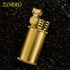 BẬT LỬA XĂNG ĐÁ ZORRO ĐỒNG KHỐI BRASS VÀNG BỤI TRỤ TRÒN CAO ZO36C