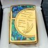 BẬT LỬA ZIPPO MẠ VÀNG HOA VĂN KHẢM XÀ CỪ (KHẢM TRAI) BIỂU TƯỢNG TÌNH YÊU ZN81