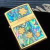 BẬT LỬA ZIPPO MẠ VÀNG HOA VĂN KHẢM XÀ CỪ (KHẢM TRAI) HÌNH SAO ZN80