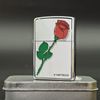 BẬT LỬA ZIPPO CHROME BÓNG SƠN HẤP NHIỆT CHỦ ĐỀ BÔNG HỒNG ĐỜI XVI NĂM 2000 ZL208