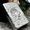BẬT LỬA ZIPPO BẠC ĐÚC NGUYÊN KHỐI STERLING KHẮC RỒNG PHƯỢNG ZB38