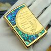 BẬT LỬA ZIPPO MẠ VÀNG HOA VĂN KHẢM XÀ CỪ (KHẢM TRAI) BIỂU TƯỢNG TÌNH YÊU ZN81