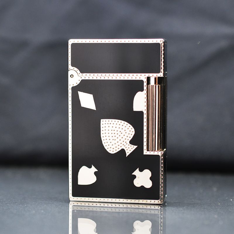 Bật lửa Dupont in quân bài viền bạc D54T