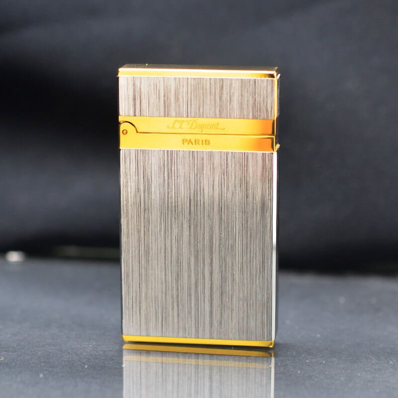 BẬT LỬA DUPONT XĂNG VÂN SỌC THẲNG VIỀN MẠ VÀNG DX15 SỬ DỤNG XĂNG BẬT LỬA ZIPPO