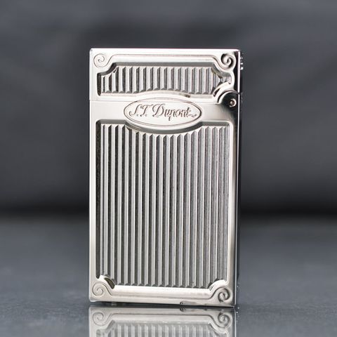 BẬT LỬA DUPONT XĂNG VIỀN BÓNG SỌC THẲNG MẠ BẠC KIM DX12 SỬ DỤNG XĂNG BẬT LỬA ZIPPO