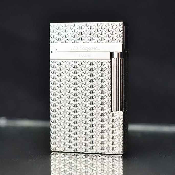 Bật Lửa Dupont Vân 3D bạc D190T