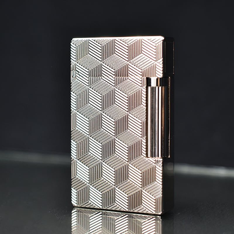Bật lửa Dupont ô vuông 3D trắng D49T
