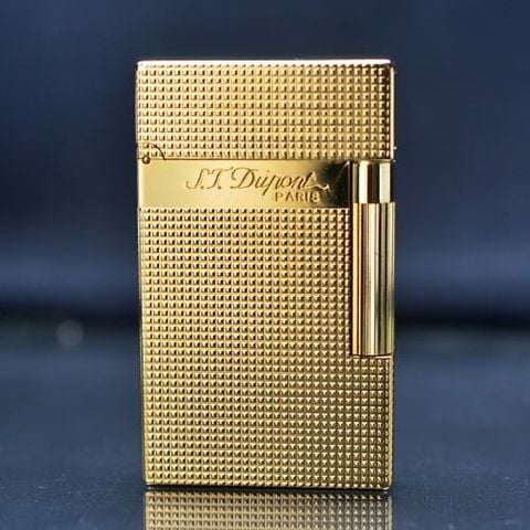 BẬT LỬA DUPONT XĂNG 1 LỖ VÂN KIM CƯƠNG NHỎ MẠ VÀNG DX9 SỬ DỤNG XĂNG BẬT LỬA ZIPPO