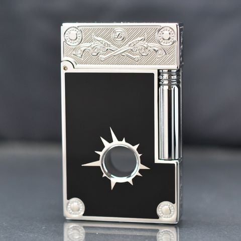 D195 -  Bật Lửa Dupont Sơn Mầu Mạ Vàng Hoa Văn Lỗ Đạn Cực Chất