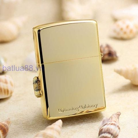 BẬT LỬA ZIPPO USA XUẤT NHẬT MẠ VÀNG NGỰA NỔI NỀN KHẢM XÀ CỪ TRẮNG VÂN HỒNG TRẮNG SANG TRỌNG - ZN95