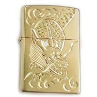 BẬT LỬA ZIPPO MẠ VÀNG KHẮC HÌNH RỒNG CHÌM - ZN12