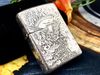 BẬT LỬA ZIPPO BẠC ĐÚC NGUYÊN KHỐI STERLING CHẠM KHẮC CHIM PHƯỢNG HOÀNG 4 MẶT - ZB32