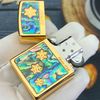 BẬT LỬA ZIPPO MẠ VÀNG HOA VĂN KHẢM XÀ CỪ (KHẢM TRAI) HÌNH SAO ZN80