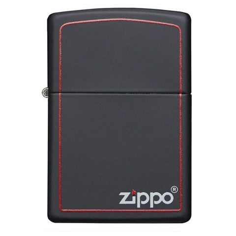 BẬT LỬA ZIPPO SƠN TĨNH ĐIỆN ĐEN VIỀN ĐỎ LOGO ZIPPO Z135