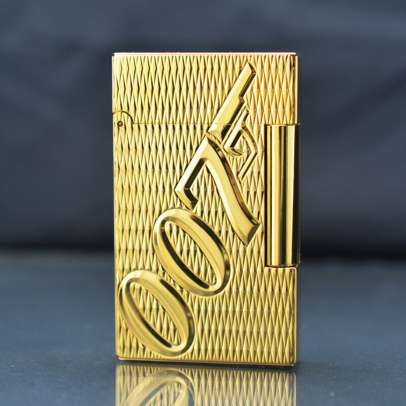 D181 - Bật Lửa Dupont 007 Khắc Chéo Mạ Vàng