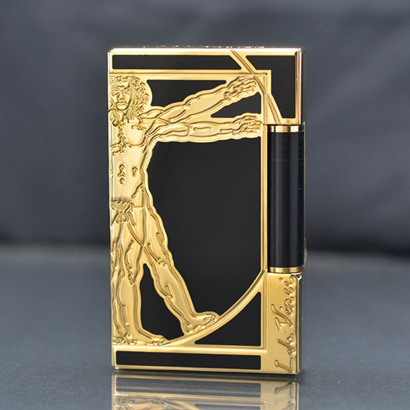 D183 - Bật Lửa Dupont Sơn Mài Đen Hình Người