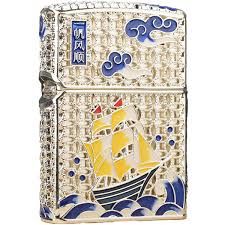 Bật lửa Chief xăng đá thuyền khảm xà cừ CF1249, CF1249