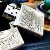BẬT LỬA ZIPPO BẠC ĐÚC NGUYÊN KHỐI STERLING CHẠM KHẮC CHIM PHƯỢNG HOÀNG 4 MẶT - ZB32