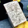 BẬT LỬA ZIPPO BẠC ĐÚC NGUYÊN KHỐI STERLING CAO CẤP KHẮC RỒNG QUẤN QUANH 4 MẶT  - ZB25