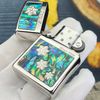 BẬT LỬA ZIPPO MẠ BẠC HOA VĂN KHẢM XÀ CỪ (KHẢM TRAI) HÌNH SAO ZN85