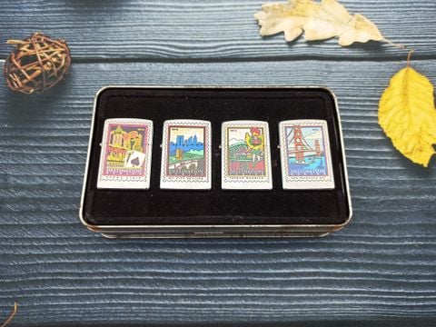 SET BẬT LỬA ZIPPO TEM ĐỜI XVI LA MÃ NĂM 2000/2001 ZS6