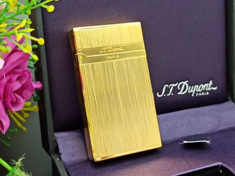 BẬT LỬA DUPONT XĂNG VÂN SỌC THẲNG MẠ VÀNG DX14 SỬ DỤNG XĂNG BẬT LỬA ZIPPO