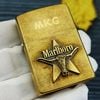 BẬT LỬA ZIPPO BRASS EMBLEM ĐẦU BÒ MARLBORO ĐỜI VIII LA MÃ SẢN XUẤT NĂM 1992 - ZL270