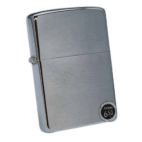 Bật Lửa Zippo Cổ Đồng Khối Mạ Chrome Phay Xước Trơn 2 Mặt Năm 1982 Đời 8 Vạch Huyền ZC230